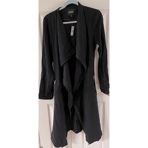 *NWT* Express Soft Drape Trench Coat Jacket Black